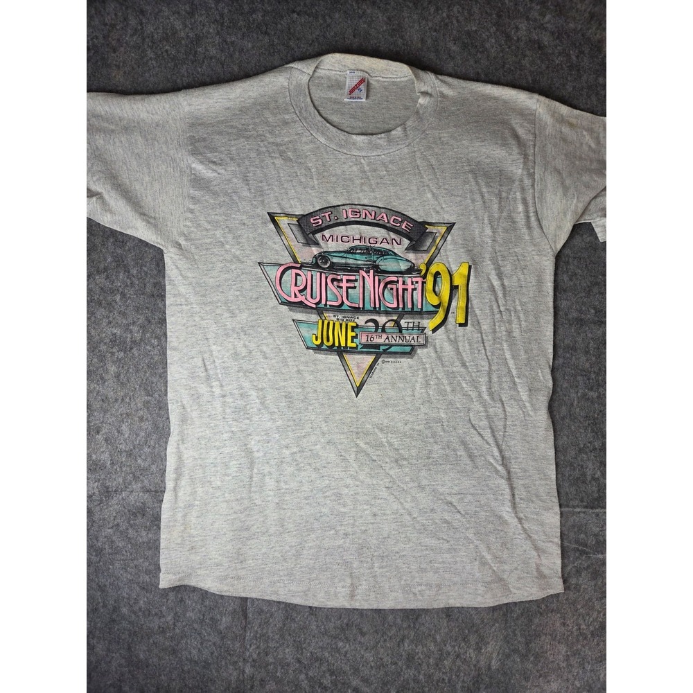 VTG 1991 St. Ignace Michigan Cruise Night Classic Car T Shirt Large USA